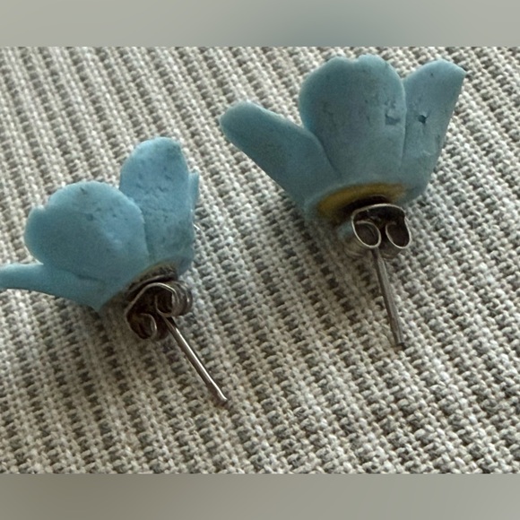 3 piece Blue Lucite &  Acrylic Faceted Necklaces and ceramic artisan earrings - Picture 13 of 14